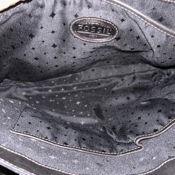 Fossil black leather laptop bag - Picture 7 of 12